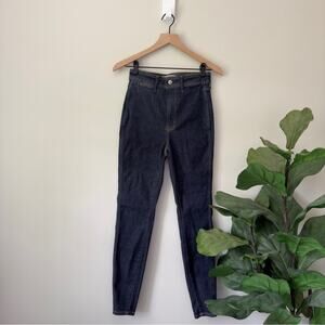 Everlane The Way High Skinny Jean Organic Cotton Dark Wash Pockets Button Zip 27